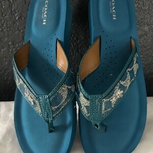 Coach turquoise sandals